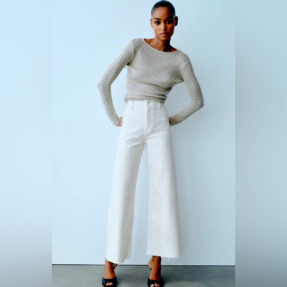 ZARA Off-White/Ivory Marine Pant SZ 6 NWT